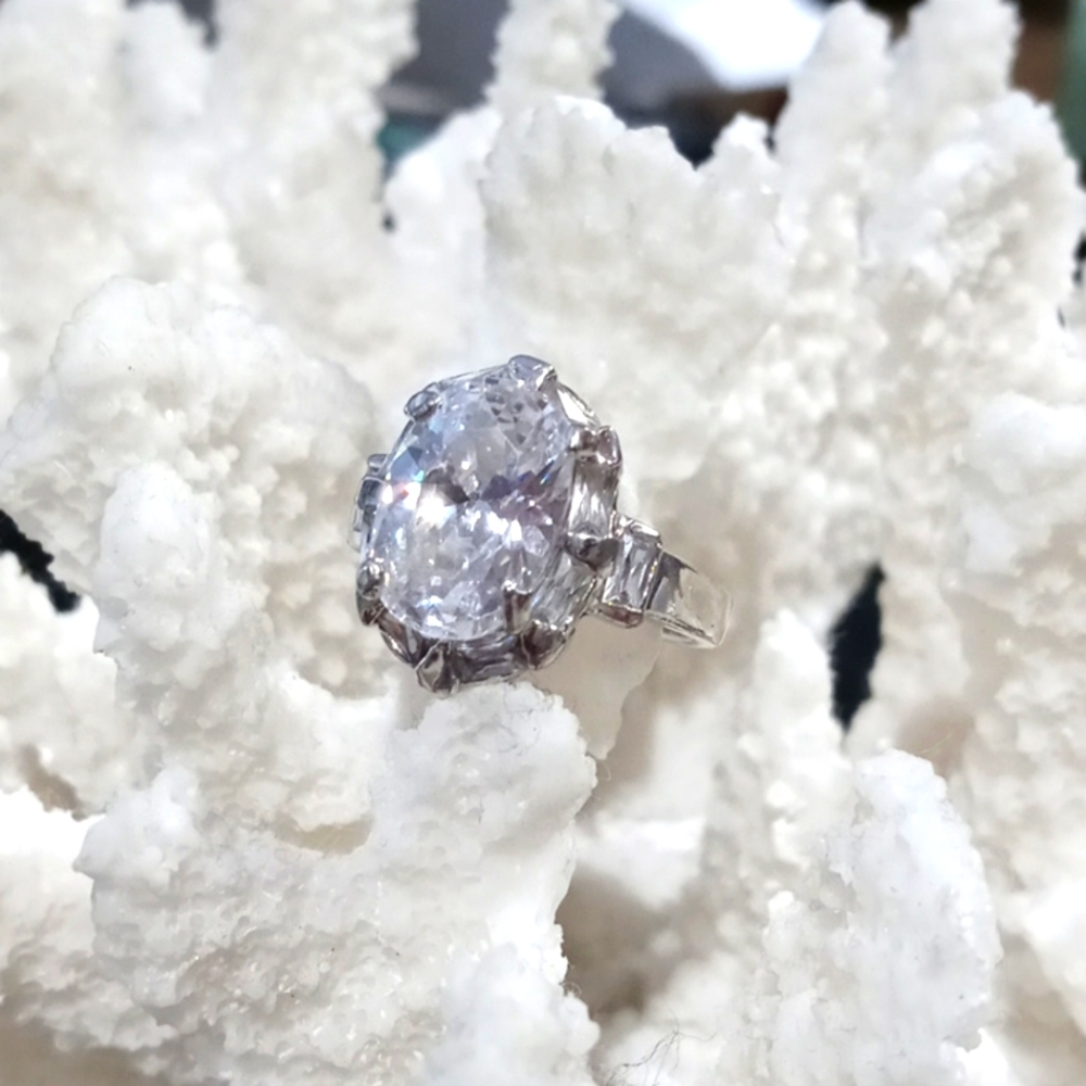 White Topaz Sterling Silver Ring